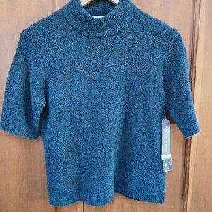 Jones New Your Women's Short Sleeve Sweater size Large New With Tag Forest Green